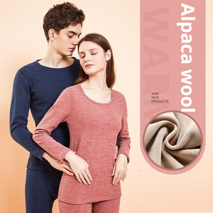 3A Antibacterial Women's Thermal Set <strong>Alpaca</strong> Wool Woman Thermal <strong>Underwear</strong> Set Cashmere Womens Long Johns Thermal Set Men