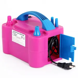 Portable Dual Nozzle Electric Balloon Blower Air Pump Balloons Inflator with Tying Tool on Pump for Decoration Party