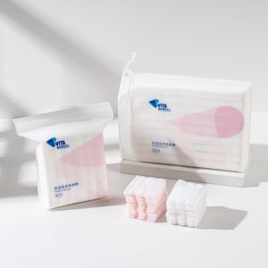 200 pièces sac à fermeture éclair écologique jetable 3 couches carré coton <span class=keywords><strong>démaquillant</strong></span> tampons pour le visage - Product Image 4