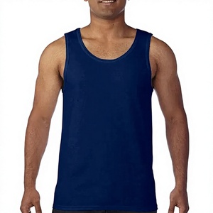 Débardeur en tricot bleu marine uni pour homme, col rond, vêtement décontracté - Product Image 1