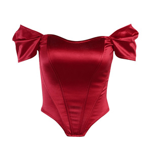 Top Corsé con Hombros Descubiertos y Diseño de Espina de Pescado, Sin Espalda, Sexy, de Moda para Mujer - Product Image 6