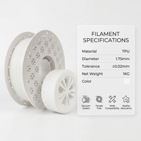 Filament d'imprimante 3D flexible TPU 95A 1,75 mm, bobine de 1 kg, haute élasticité, résistant à l'usure, moulage de couleur personnalisée pour coques de téléphone et chaussures
