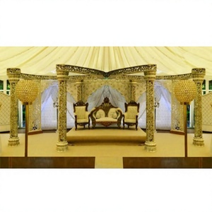 Magnifique mariage en fibre papillon Mandap Look chic mariage indien Mandap magnifique or fibre sculpté meilleur mariage Mandap vente Royaume-Uni - Product Image 1