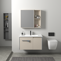 Miroir de salle de bain moderne de luxe à LED avec lavabo résistant à l'eau pour hôtels et carcasse en aluminium