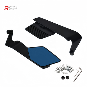 Nouveau style RSP Rétroviseur latéral <span class=keywords><strong>de</strong></span> <span class=keywords><strong>guidon</strong></span> pour <span class=keywords><strong>moto</strong></span> et scooter, en alliage d'aluminium, design plat, grand champ <span class=keywords><strong>de</strong></span> vision, type aile - Product Image 1