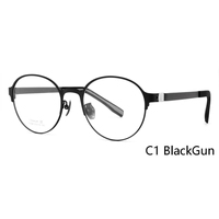 Montures de lunettes en titane de haute qualité, rondes, à bordure complète, style vintage classique, pour lunettes de vue