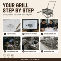 Barbecue à charbon de bois à bascule avec hauteur réglable, grille en acier inoxydable et foyer coulissant, taille personnalisée