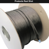 YIVO XSSH OEM en Stock, Funda Elástica de Fibra de Carbono Negra Trenzada de Múltiples Diámetros para Organización de Cables de Alimentación de Altavoces AV