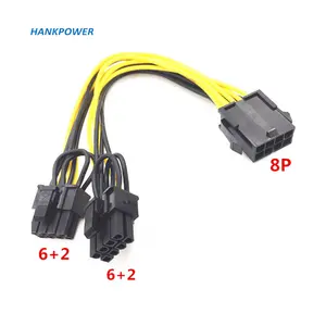 8Pin <span class=keywords><strong>สาย</strong></span>ไฟแยก CPU <span class=keywords><strong>8</strong></span>ขาไปยังการ์ดวิดีโอคู่2X6 + 2พิน<span class=keywords><strong>8</strong></span>พิน18AWG <span class=keywords><strong>สาย</strong></span>เคเบิล - Product Image 1