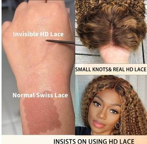 Peluca frontal sin pegamento de cabello virgen Remy brasileño HD 13x4 al por mayor, transparente HD para encaje, con ondas sueltas y voluminosas, pre-arrancada - Product Image 5