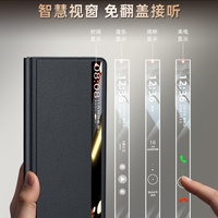 Casing Kulit Asli Mewah Smart View & Flip Stand untuk Honor Magic V6 / Magic V5 5G dengan Jendela Smart Sleep dan Pelindung Buku