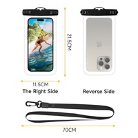 Étui étanche pour smartphone pour les sports nautiques en plein air, certifié BSCI, en PVC avec cordon