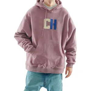 Özel 3D havlu nakış özel logo erkekler şönil yamalar hoodies nakış mektuplar marka kazak pembe erkek hoodies