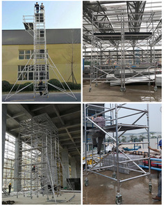 Industrielles Mobiles Aluminium-Gerüst-Set Doppelte Leiter Türgitter Faltbarer Rahmen Leichtgewichtiges Gerüst - Product Image 4