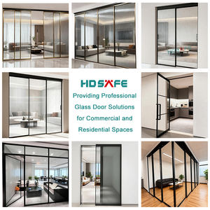 أبواب زجاجية مضلعة لمشاريع الشقق، إطار ألمنيوم داخلي، أبواب منزلقة بإغلاق ناعم للمنازل والمكاتب وغرف الفنادق - Product Image 4