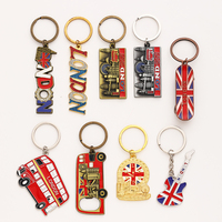 Porte-clés en alliage de Londres au design créatif, souvenir touristique, motif des monuments de Londres, décoration de sac, compatible OEM