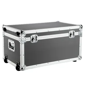 Hardware in metallo durevole e Flight Case in alluminio assemblato con piastra in legno poli con carrello e ruote per cabina DJ all'aperto