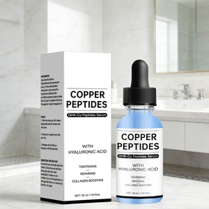 Suero Facial Vegano de Marca Privada con Ácido Hialurónico, Reafirmante de la Piel, Reductor de Líneas Finas, 100% Puro Péptido de Cobre Azul - Product Image 1