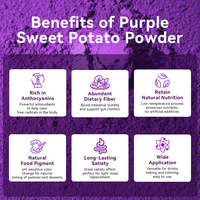 Poudre de Patate Douce Violette 100% Pure Déshydratée (Ube), Anthocyanine, Colorant Naturel Violet pour Mélanges d'Épices et Boissons Santé
