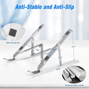 Support pour ordinateur portable en aluminium pliable et portable, réglable sur 6 angles, pour <span class=keywords><strong>MacBook</strong></span>, faible MOQ, en promotion - Product Image 3