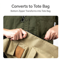 Sac à dos-veste 2-en-1 en tissu Oxford – Sac fourre-tout tactique convertible multifonctionnel et portable pour le camping et les activités de plein air