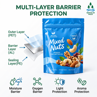 Emballage en Mylar imprimé sur mesure, pochette à fond plat avec fermeture éclair anti-odeur pour pop-corn, avec options d'impression OEM