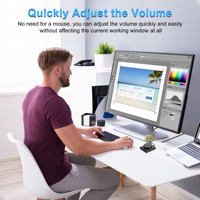 Bouton de contrôle du volume USB pour PC, contrôleur externe de réglage des médias, réglage audio pour ordinateur, compatible avec Win7/8/10/XP/Mac