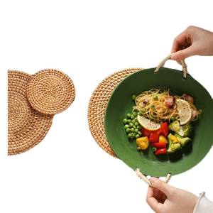 Juego de Manteles Individuales de Ratán Resistentes a Altas Temperaturas, Guantes de Horno y Posavasos para Ollas y Platos, Resistentes al Calor, para el Hogar - Product Image 5