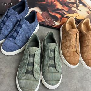 Scarpe Eleganti da <span class=keywords><strong>Uomo</strong></span> <span class=keywords><strong>Taglia</strong></span> Grande <span class=keywords><strong>46</strong></span> con Lacci in Pelle di Coccodrillo - Product Image 1