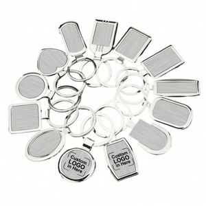 WSY878 <b>Custom</b> Logo Blank Sublimation Car Promotional Stainless Steel Metal Blank Keychain Home Keyring for Promotion Gift - Product Image 1