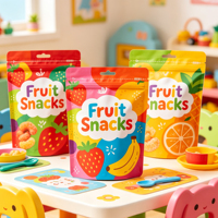 Op maat gemaakte bedrukte hersluitbare staande pouch zakken voor fruit snacks groothandel kleurrijke ritssluiting verpakking fabrikant