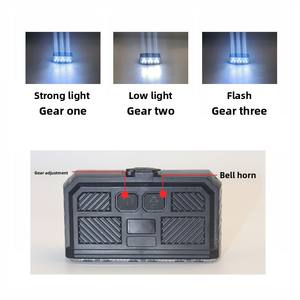 Nueva Linterna de Trabajo Portátil de 9 <span class=keywords><strong>LED</strong></span> ABS, Resistente al Agua, Recargable, con 4 Modos, Duradera, con Altavoz de 120 Decibeles para <span class=keywords><strong>Bicicleta</strong></span> - Product Image 5