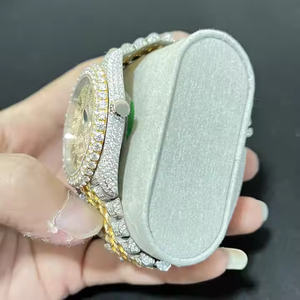 Montre mécanique à quartz pour homme, de luxe, hip-hop, avec diamants en moissanite, boîtier en alliage de luxe, cadran en verre, épaisseur de 5 mm, design moderne - Product Image 4