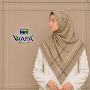 Pañuelo Cuadrado Wafa 140x140 cm, Liso Teñido, Diseño Jacquard con Marco, Poliéster y Algodón Premium, Suave al Tacto, Ligero y Transpirable - Product Image 6