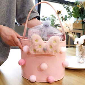 Panier de Pâques Lapin Mignon, Sacs Cadeaux Polyvalents en Plastique et Feutre pour Enfants de 5 à 7 Ans, Cadeaux de Fête de Pâques - Product Image 3