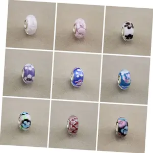Wholesale straight pipe macroporous glass beads jewelry making glass beads boutique three-dimensional flower beads