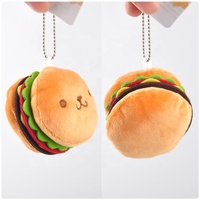 Coréen Kawaii Peluche Burger Sandwich Frites Porte-clés Doux Peluche PP Coton Petit Pendentif Mignon Jouet Poupée Mini Grab Machine Poupée