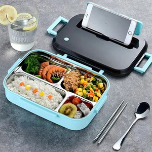 Boîte à lunch <span class=keywords><strong>isotherme</strong></span> en acier inoxydable avec 5 compartiments anti-fuite, personnalisable, pour le bureau - Product Image 3