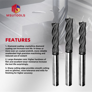 Cao Cấp Rắn Carbide Kim Cương <span class=keywords><strong>End</strong></span> Mill Cho Graphite 4 Sáo Hg Loạt Hiệu Suất Cao CNC Phay Công Cụ Cắt OEM 8Mm 16Mm - Product Image 6