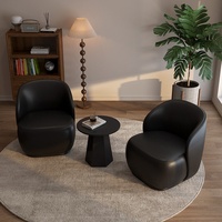 Luxuriöser PU-Leder Empfangs-Einzelsessel für Wohnmöbel Umweltfreundlich Wasserdicht Schwarzes Retro-Design Schönheitssalon