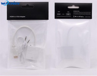 Adaptateur HDMI vers VGA avec extracteur audio 3,5 mm, câble de conversion HDMI mâle vers VGA femelle, convertisseur vidéo 1080P pour PC portable