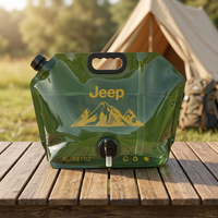 Pochette à eau en plastique transparente pliable, sac de stockage d'eau réutilisable et étanche avec poignée pour le camping et les voyages en plein air