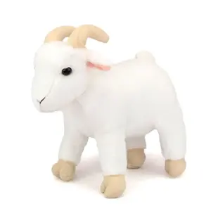 Animal de granja de peluche blanco realista para niños, nuevo Animal de peluche de cabra de montaña, peluche de oveja de juguete, regalos