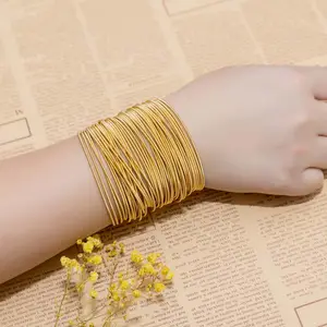 Hengsheng Bracelet à ressort en acier inoxydable, bijoux en or