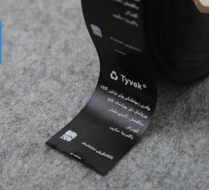 Etiqueta de Ropa Personalizada al por Mayor de Fábrica, Etiqueta de Algodón con Logotipo de Marca y Talla, Etiqueta Impresa en Satén para Pequeñas Empresas - Product Image 2