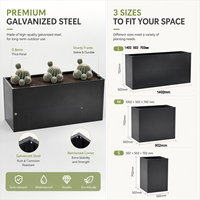 Jardinière surélevée anthracite en acier galvanisé thermolaqué, écologique, pour légumes et herbes, pour la maison et l'extérieur