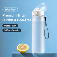 Nouvelle Bouteille d'Eau Tritan 560ml 2026 en Promotion – Gourde Sportive Portable à Boire Directement, Effet Givré, Couleur et Logo Personnalisables avec Cordon