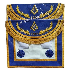 Grand Lodge Past Master ผ้ากันเปื้อน | Provincial ชุดสก็อตผ้ากันเปื้อนมือปักพวงหรีดและสแควร์เข็มทิศ - Product Image 2