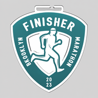 Médaille en acrylique noble personnalisée, trophée de marathon en forme de bouclier, imprimé en couleur, récompense pour événement de course, souvenir, cadeau