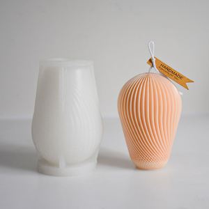 Irregular Water Ripple Candle Silicone Mold <b>Lantern</b> Style Aromatherapy Soap DIY Plaster Ornaments Grinding Cake Decoration - Product Image 2
